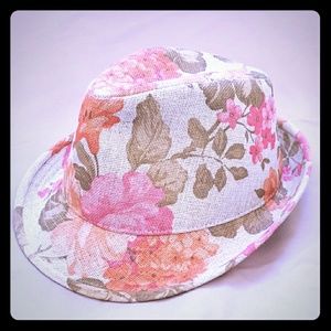 Floral fedora straw hat